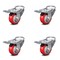 Service Caster 3 Inch Red Polyurethane Swivel Bolt Hole Caster Set with Total Lock Brake SCC SCC-BHTTL20S314-PPUB-RED-4 - alternate 1